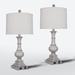 Ophelia & Co. Levis 26 in. Farmhouse Resin Table Lamp Set w/ Dual USB Ports & Built-in outlet Resin in Gray/White | 26 H x 12 W x 12 D in | Wayfair