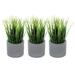 Primrue 7.87" 3 Piece Faux Greenery Grass Plants in Cement pots Plastic in Gray | 7.87 H x 3.42 W x 3.42 D in | Wayfair