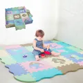 Polymères de jeu OligFoam avec clôture puzzle bébé tapis de sol Jigsaw optique tapis pour