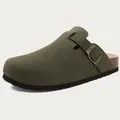 Pallene-Sabots Classiques en Daim pour Femme et Homme Mules Souples à Enfiler avec Support d'Arc