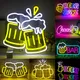 Enseigne au néon LED Beer Cheers pour décoration murale homme de la bière diversification bar