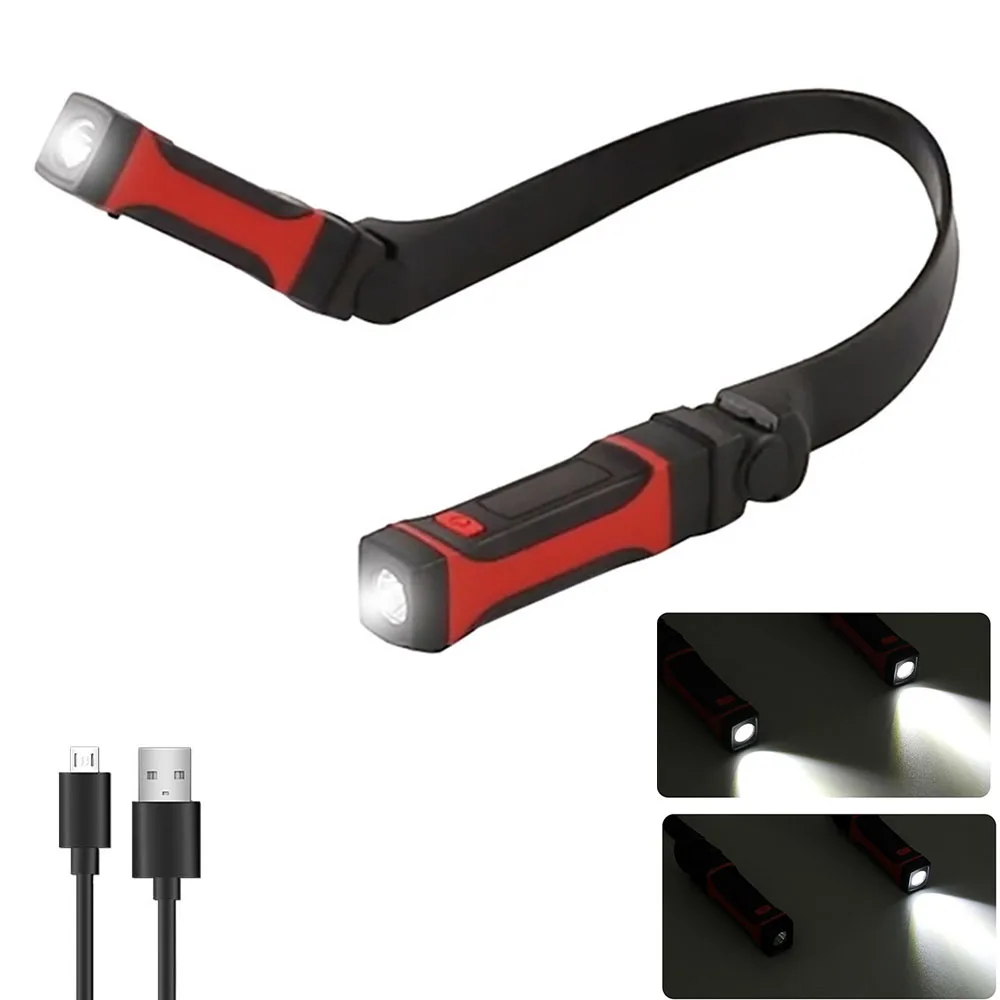 Flexible mains libres LED cou lumière livre lampe de lecture nuit Camping lumière lampe de poche AA/USB charge LED cou lampe de lecture