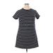 City Chic Casual Dress - Mini Crew Neck Short sleeves: Black Stripes Dresses - Women's Size 16 Plus