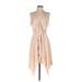 BCBGMAXAZRIA Casual Dress - Wrap: Pink Solid Dresses - Women's Size 2