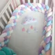 2.2M Baby Bed Bumper 4 Strands Knotted Braided Bumper Crib Bumper Cotton Knot Pillow Crib Protector