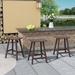 Polytrends Laguna HDPE All Weather Poly Outdoor Patio Counter Stool - Saddle Seat 24" (Set of 3)