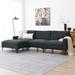 Convertible Sectional Sofa Set Modern L-Shaped Sectionals with Ottoman Velvet Fabric Chaise Lounge Couch for Living Room