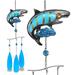 CoTa Global Shark Wind Chime – Handmade Glass and Metal Chime - 27 Inches