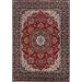 Red Floral Kashan Turkish Area Rug Machine Made Oriental Carpet - 9'7" x 12'5"