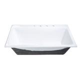 Towne 36-Inch Cast Iron Self-Rimming 4-Hole Single Bowl Drop-In Kitchen Sink in White