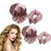 New Satin Heatless Hair Curler 4 Set Satin Heatless Hair Rollers for Heatless Curls with Hair Caps Soft Curling Rod Headband for Long Hair Can Sleep in Overnight DIY Hairstyling Tools (Pink)
