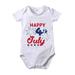 Girl Clothes Summer Day Celebration Cartoon Print Freehort Sleeved Crawl 0-24 Months Outfits for Girls