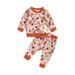 Huakaishijie Newborn Baby Girl Boy Halloween Clothes Set Long Sleeve Pumpkin Sweatshirt Top Pant