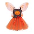 Tosmy Toddler Kids Girl Clothes Pumpkin Role Play Fancy Party Mesh Tulle Dress Wing Set Outfits Kids Party Dress