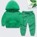 Lilgiuy Toddler Baby Boy Girl Solid Color Sweatsuit Clothes Long Sleeve Hoodie Pocket Sweatshirt Top and Pants Fall Winter Outfit Set for Play Sports Green (3-4 Years)