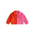 Baby Girls Winter Jacket Long Sleeve Turn-down Collar Contrast Color Coat Outwear for Casual Daily