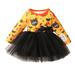 Tosmy Toddler Kids Baby Girl Clothes Cartoon Bat Bowknot Tulle Clothes Kids Party Dress