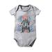 Clothes Summer Solid Color Happy Day Print Short Sleeved Crawl 0-24 Months Outfits for Girls