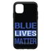DistinctInk Case for iPhone 15 (6.1 Screen) - OtterBox Symmetry Custom Black Case - Blue Lives Matter Law Enforcement - Show Your Support for First Responders