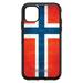 DistinctInk Case for iPhone 15 (6.1 Screen) - OtterBox Symmetry Custom Black Case - Norway Old Flag Red White Blue - Show Your Love of Norway