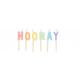 Multicoloured Rainbow Pastel 'Hooray' Celebration Pick Cake Candles 6 Pieces