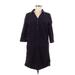 Odille Casual Dress - Shirtdress Collared 3/4 sleeves: Purple Solid Dresses - Women's Size 6