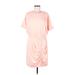 Express Casual Dress - Mini Crew Neck Short sleeves: Pink Print Dresses - Women's Size Medium