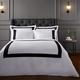 Bianca Fine Linens Bedding Tailored Cotton Double Duvet Cover Set with Pillowcases White/Black