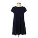 Gap Casual Dress - Shift Crew Neck Short sleeves: Blue Print Dresses - Women's Size Medium