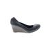 Tory Burch Wedges: Black Solid Shoes - Women's Size 8 1/2 - Round Toe