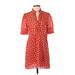 Zara Casual Dress Collared Short sleeves: Red Dresses - Women's Size Small