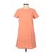 Casual Dress - Shift: Orange Solid Dresses - Women's Size Small