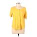 Ann Taylor LOFT Outlet Short Sleeve Top Yellow Tops - Women's Size Large