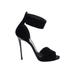 Giuseppe Zanotti Sandals: Slip-on Stilleto Chic Black Print Shoes - Women's Size 39.5 - Peep Toe