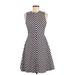 J. McLaughlin Casual Dress - A-Line Crew Neck Sleeveless: Black Chevron/Herringbone Dresses - Women's Size Medium