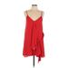 Lulus Casual Dress - A-Line V-Neck Sleeveless: Red Print Dresses - Women's Size Medium