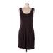 BCBGMAXAZRIA Casual Dress - Party Scoop Neck Sleeveless: Brown Solid Dresses - Women's Size Medium