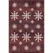 Red/White 120 x 94 x 0.25 in Area Rug - The Holiday Aisle® Nola Snowflake Machine Washable Area Rug Polyester | 120 H x 94 W x 0.25 D in | Wayfair