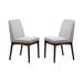 Corrigan Studio® Luceli Full Back Side Chair in Light Gray Wood/Upholstered in Brown | 36.09 H x 18.09 W x 22.09 D in | Wayfair