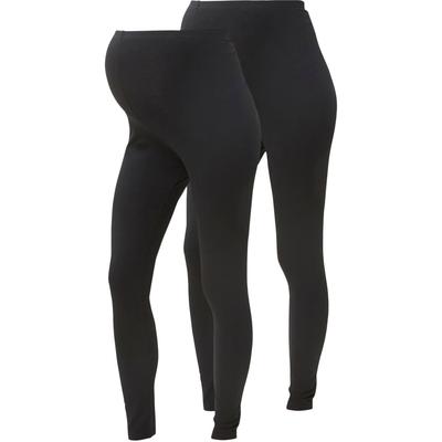 Umstandsleggings MAMALICIOUS "MLLEA", Damen, Gr. XS (34), N-Gr, schwarz (schwarz, schwarz), Jersey, Obermaterial: 95% Baumwolle, 5% Elasthan, unifarben, Basic, lang, Hosen, in körpernahem Fit Image