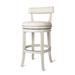 Maven Lane Alexander Bar Stool in White Oak Finish w/ Natural Color Fabric Upholstery - Bar - 31 Inch Seat Height