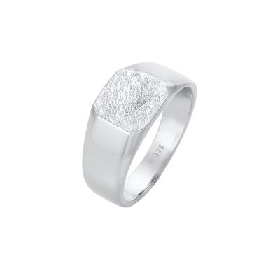 KUZZOI Basic Siegelring Herren Quadrat Matt 925 Silber 58 Image