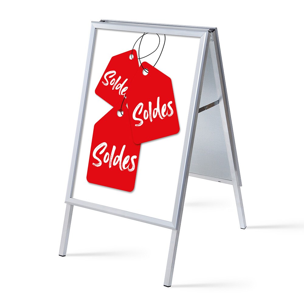 SHOWDOWN Displays Showdown Kundenstopper - DIN A1 - Komplett-Set - Vente Französisch - Weiß/Rot Image