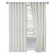 Prime Linens Jacquard Curtains Eyelet Ring Top Fully Lined Curtain + Free Tiebacks, Matching Cushions and Cushion Covers… (White-Cleo, 46x90-Pair)