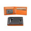 Zitahli Slim Wallet for Men RFID Leather Bifold Mens Wallet Wallets Minimalist 11 Slots Credit Card Holder with Bill Compartment and Gift Box, carbon black and orange, Classic