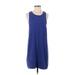 Leith Casual Dress - Shift Scoop Neck Sleeveless: Blue Solid Dresses - Women's Size Small
