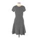 Banana Republic Casual Dress - A-Line: Gray Argyle Dresses - Women's Size 6