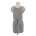 Lou & Grey Casual Dress - Mini Scoop Neck Short sleeves: Gray Dresses - Women's Size Small