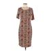 Lularoe Casual Dress - Sheath Scoop Neck Short sleeves: Brown Dresses - Women's Size Medium