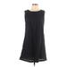 O by Organic Casual Dress - A-Line Crew Neck Sleeveless: Black Solid Dresses - New - Women's Size 10